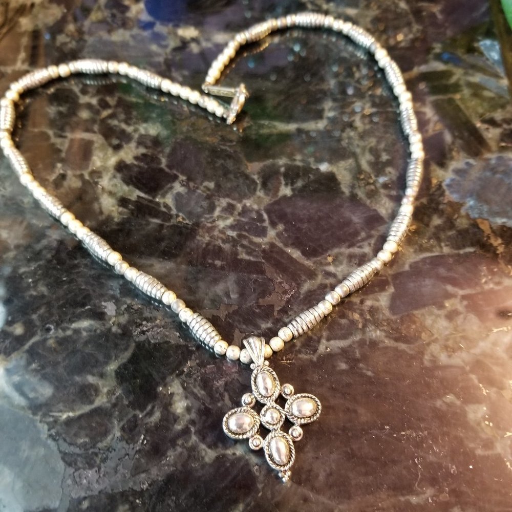 Napier Silver Cross Necklace